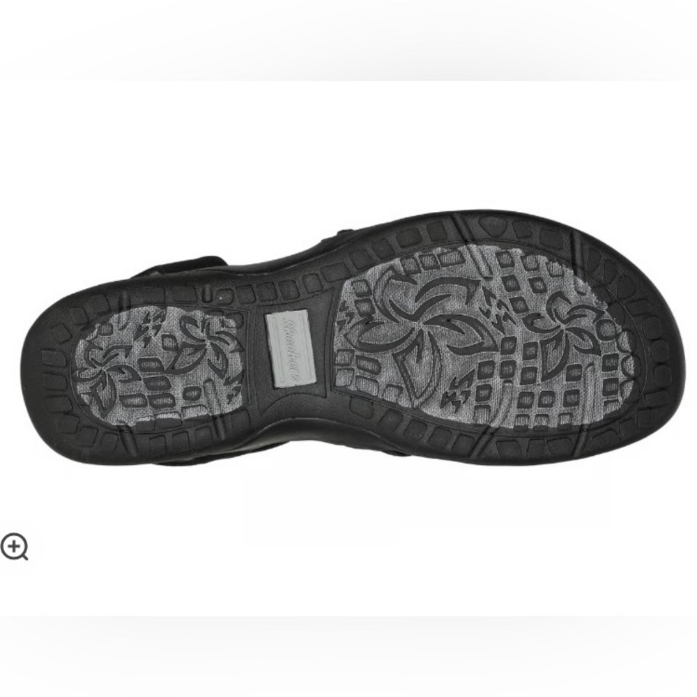 Skechers Reggae Slim Sunnyside Stretch Fit Woven Strap Black Sandals Women Sz 6 - Picture 4 of 16